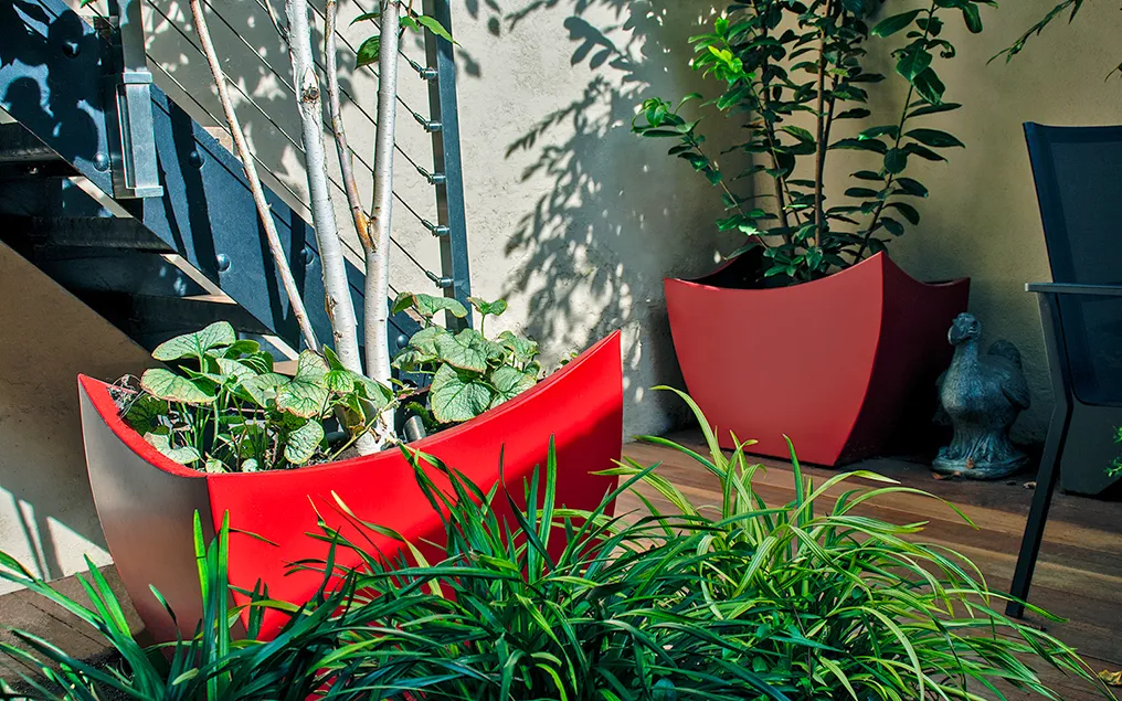 curved planters